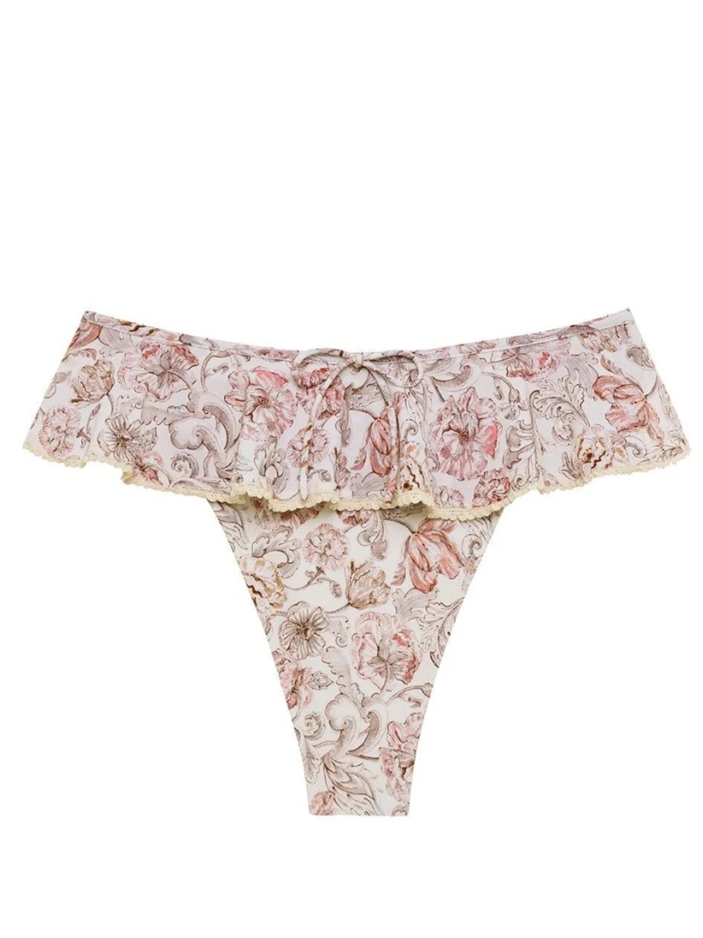 New! Montce Venecia Floral Tamarindo Ruffle Bikini Bottom Size M 34358